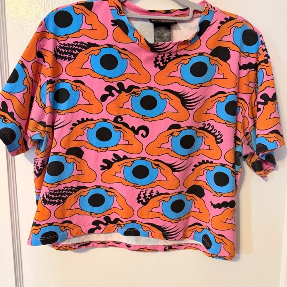 Nooworks Crop Top In Psychedelic Eyes - XL